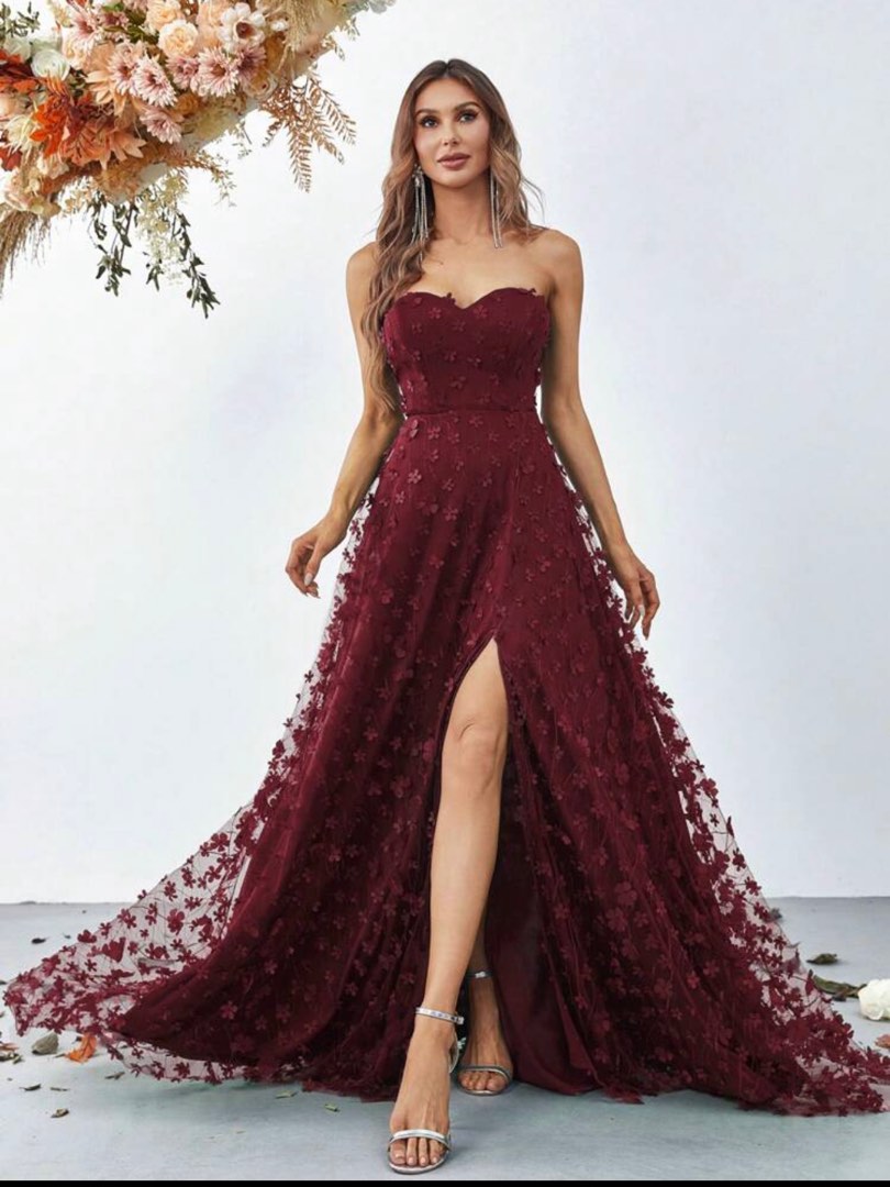 Burgundy Tube Gown