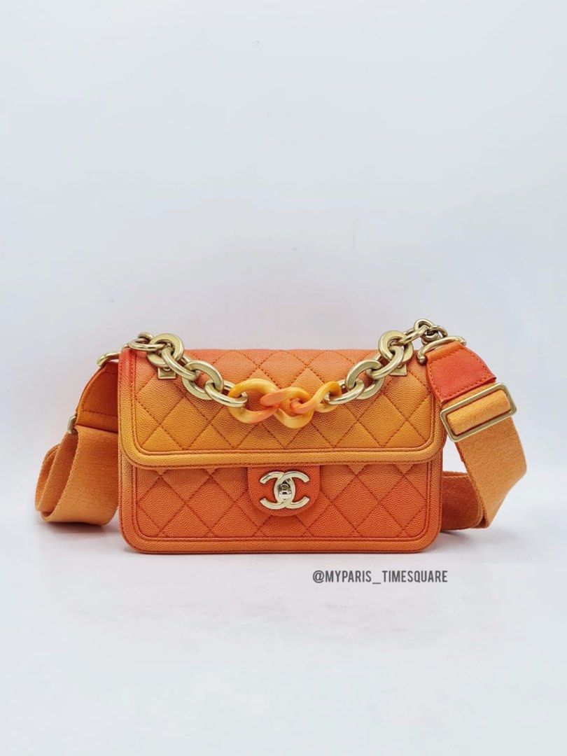 Chanel Sunset On The Sea Flap Bag Quilted Caviar Medium Pink