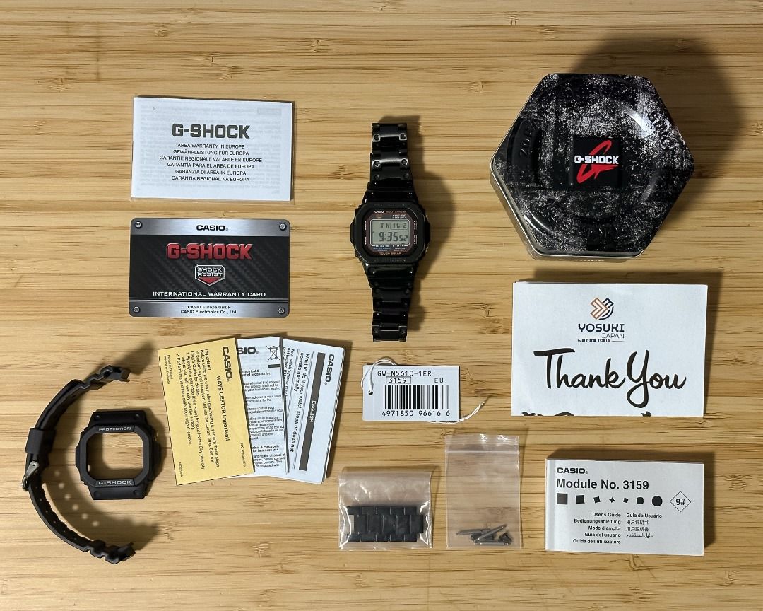 Casio GSHOCK GWM56101 with Stainless Steel Mod Kit, Men's Fashion