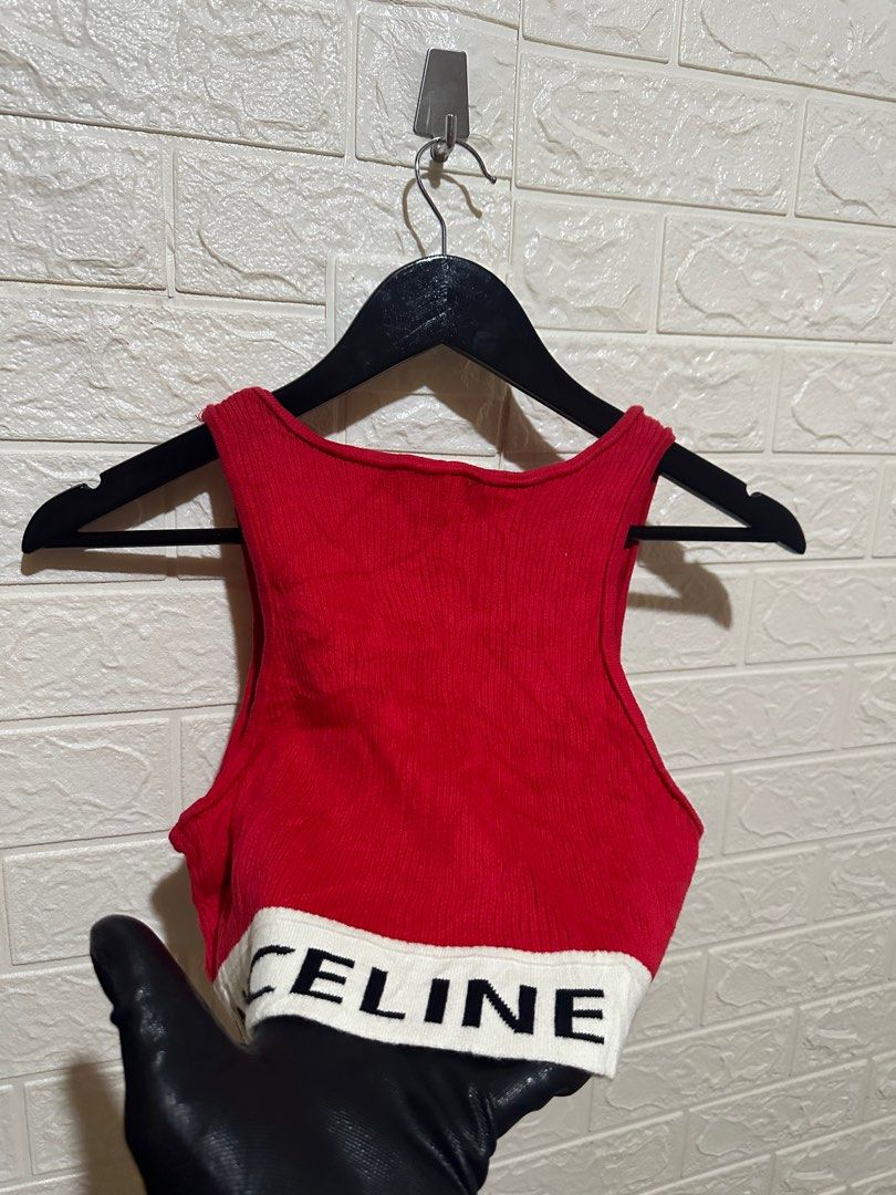 Celine brand croptop shirt🔥, Luxury, Apparel on Carousell