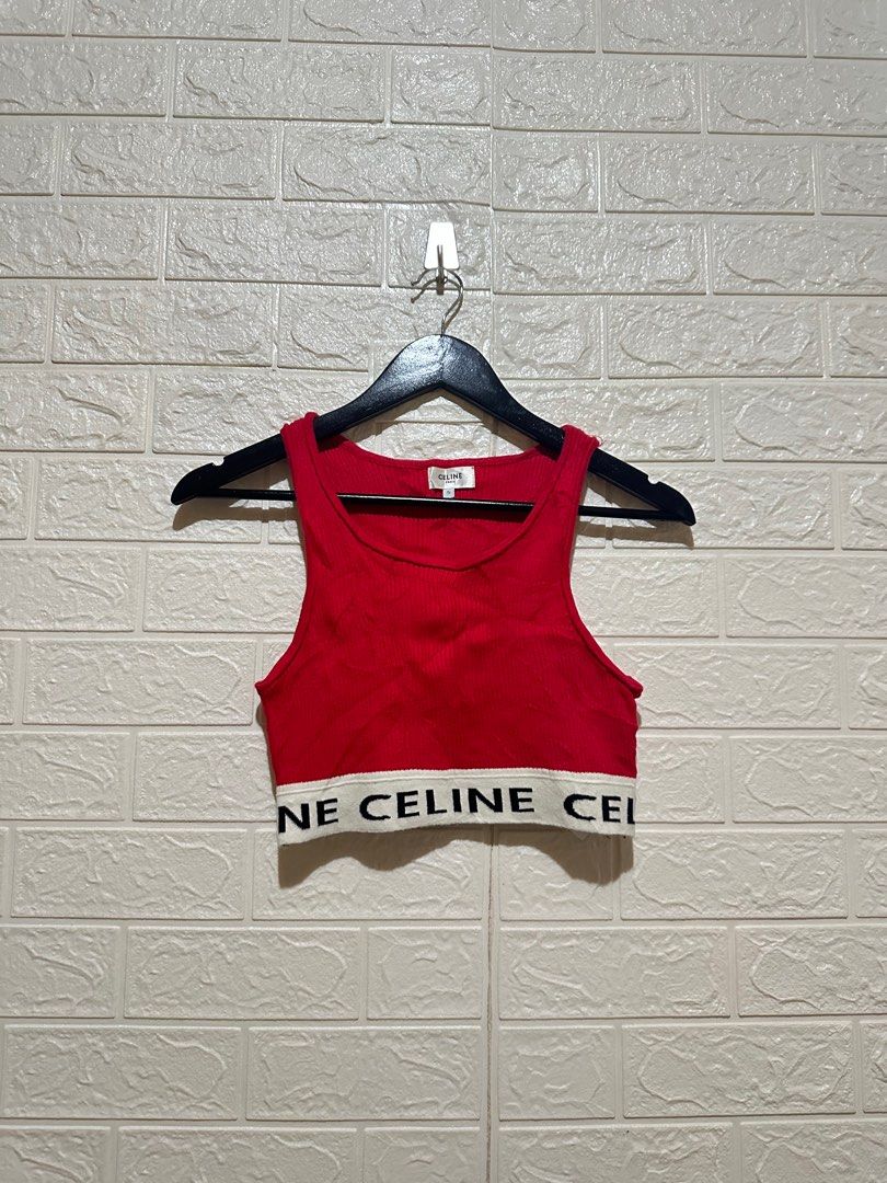 Celine brand croptop shirt🔥, Luxury, Apparel on Carousell