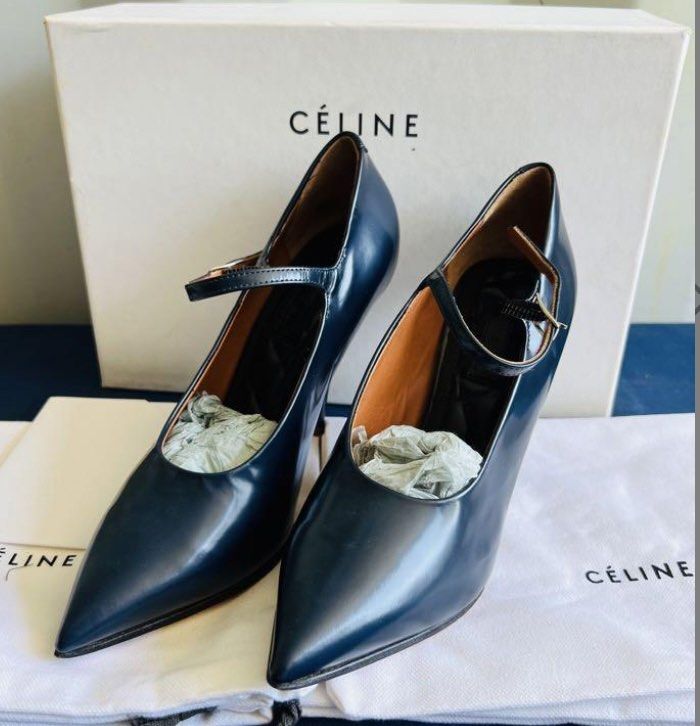 美品 セリーヌ CELINE パンプス エナメル ローヒール - 靴