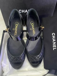Chanel Black Leather Pointed Toe Ladies Shoes