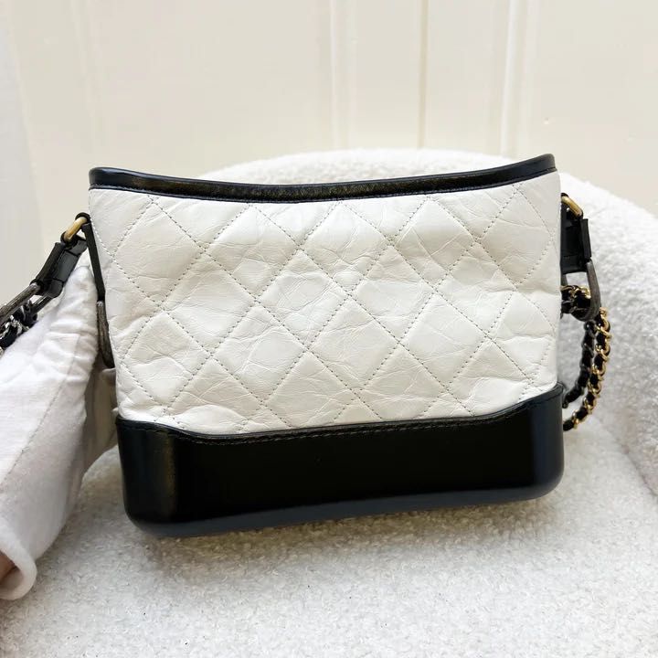 Chanel Small Gabrielle Hobo in Black Distressed Calfskin and 3 tone HW