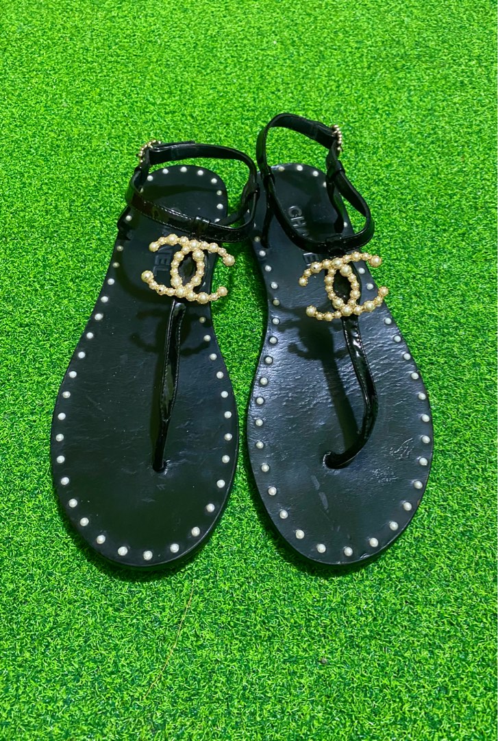 Chanel thong sandals, Luxury, Sneakers & Footwear on Carousell