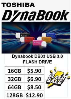 Cheap Cheap Sale !!!  Dynabook ThumbDrive  DB03 USB3.0  16GB/32GB/64GB /128GB (Please Read The Description)  Bulk Order For QTY Welcome To Enquiry /  Free Delivery To MRT Above : $50.00