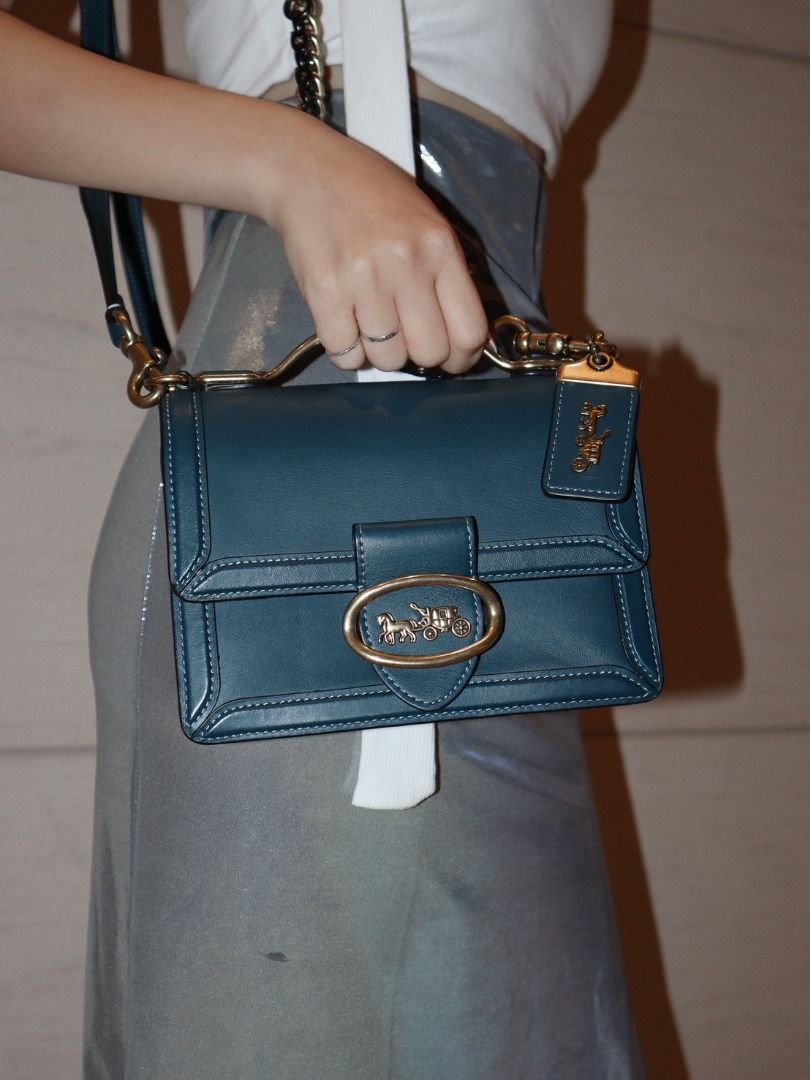 Coach riley top handle peacock cheap