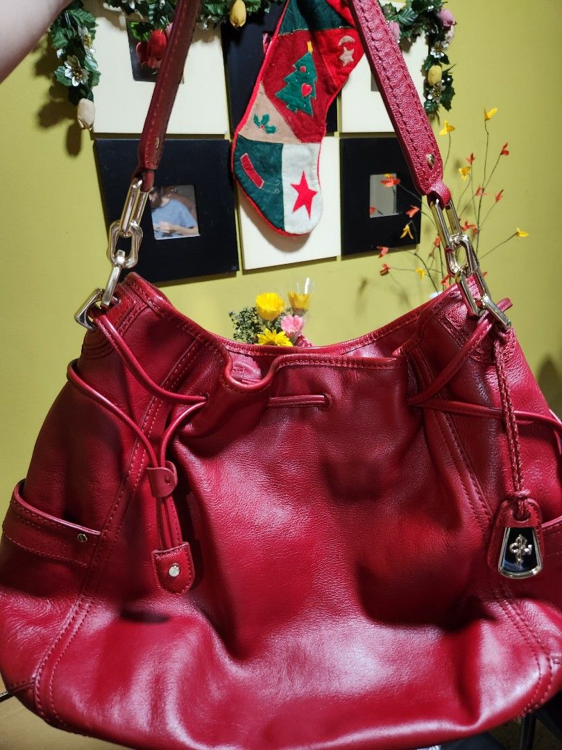 Cole Haan Red Smooth Leather shoulder bag Luxury Bags Wallets on Carousell