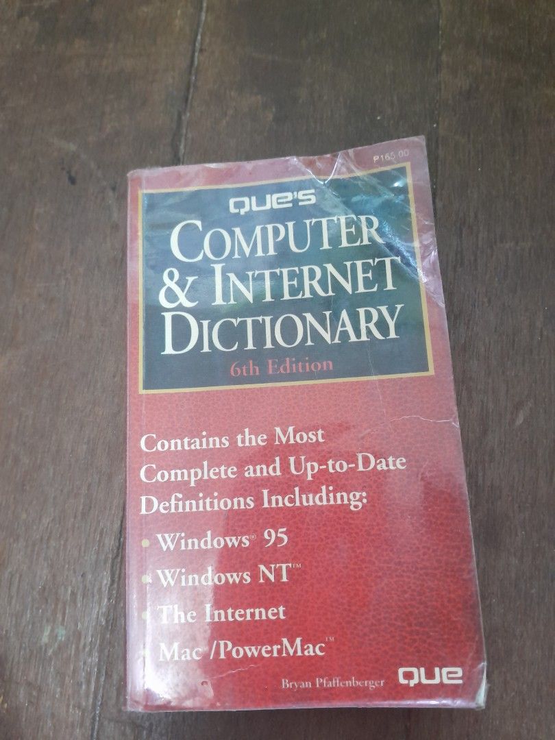 Computer and Internet Dictionary 6th edition Bryan Pfaffenberger (Category: Textbooks) located in Las Pinas. Submitted by ktkrmochi (Listing ID 1263436974, Image 1). Description: Que's computer and internet dictionary.