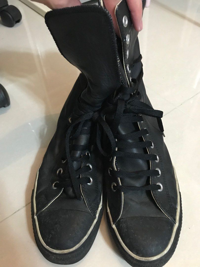 Converse black long shoes Carousell
