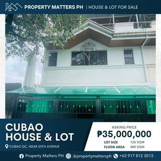CUBAO HOUSE AND LOT FOR SALE NEAR 20TH AVE