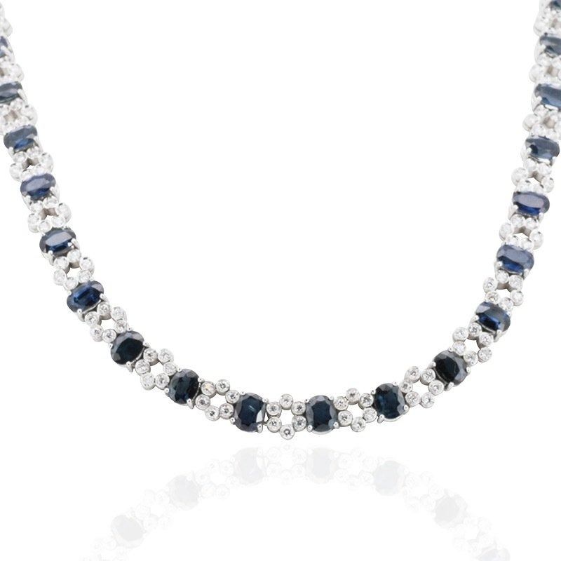 Mens black discount sapphire necklace