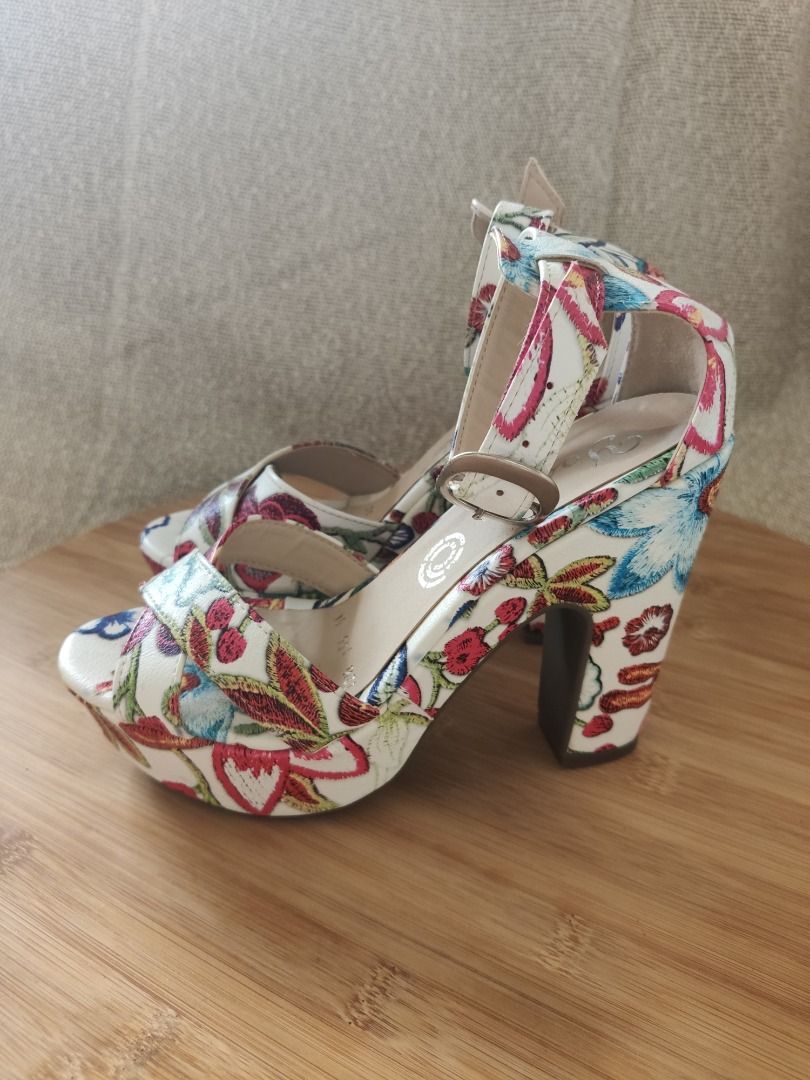 Floral Chunky Heels