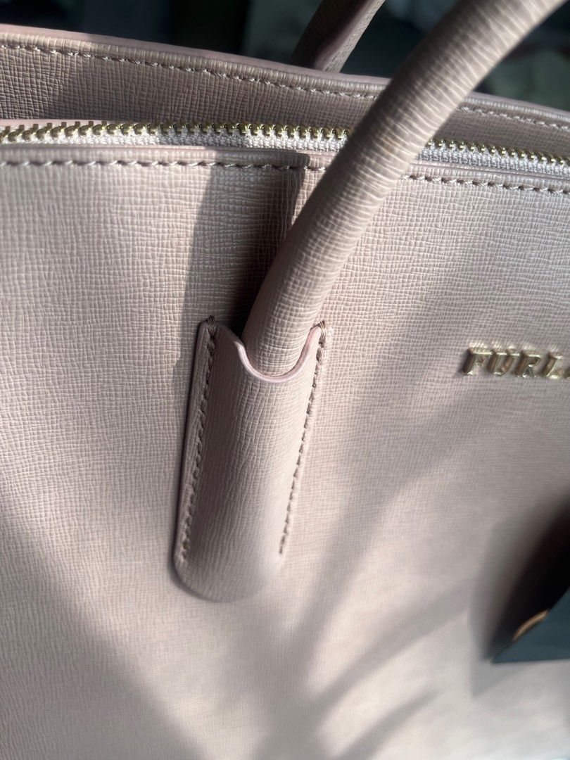 FURLA MINERVA MOONSTONE LEATHER TOTE