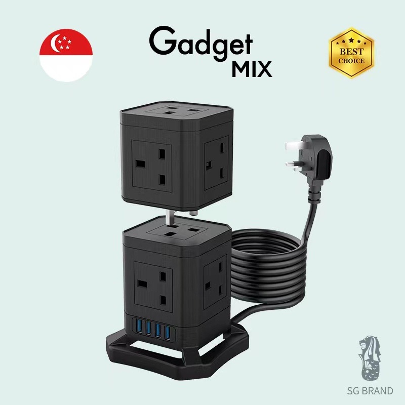Gadget MIX Multi Plug/ 3Way Adapter/ Multi Plug Vertical Tower Power