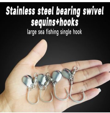 Goture Stainless Steel Bearing Swivel Single Hook Sequin