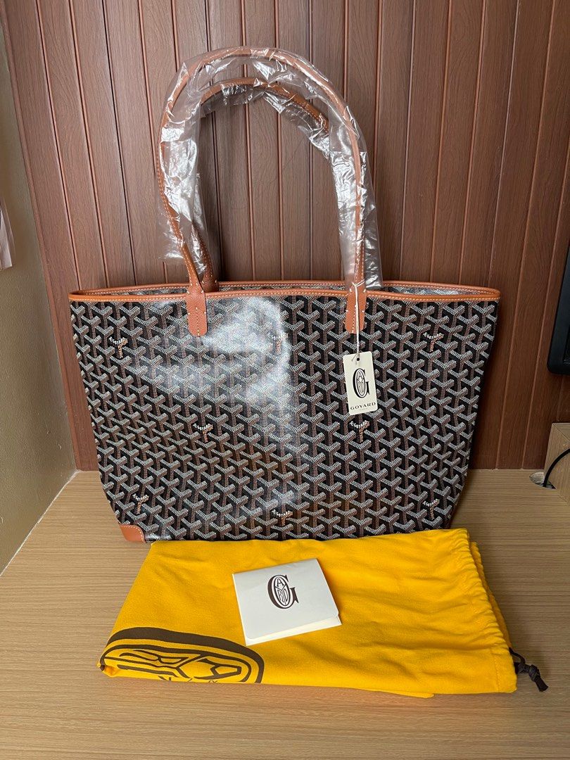 Goyard Artois Green PM Tote Bag. With initials HRA, Luxury, Bags & Wallets  on Carousell