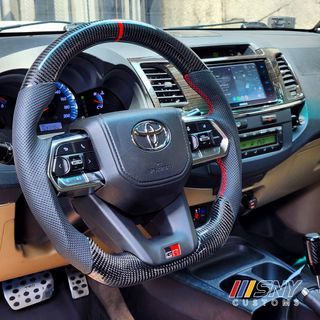 Gr Carbon Fiber Steering Wheel fortuner hilux conquest prado fj LC200 land Cruiser LC300 look with airbag