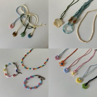 Handmade Pendant Flower Acrylic Beach Pearl Summer Beach Bead Necklaces and Bracelets