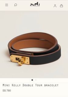 Hermes Rouge Tomate Swift Leather Gold Plated Kelly Double Tour Bracelet  Size XS - Yoogi's Closet