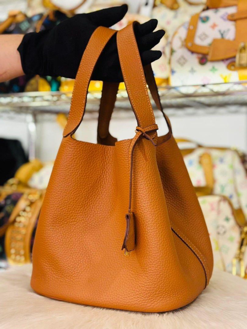 Replica Hermes Picotin Lock 18 Bag In Orange Clemence Leather