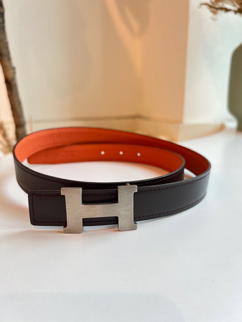 Hermes Reversible Belt 24MM Black Feu Luxury Accessories on