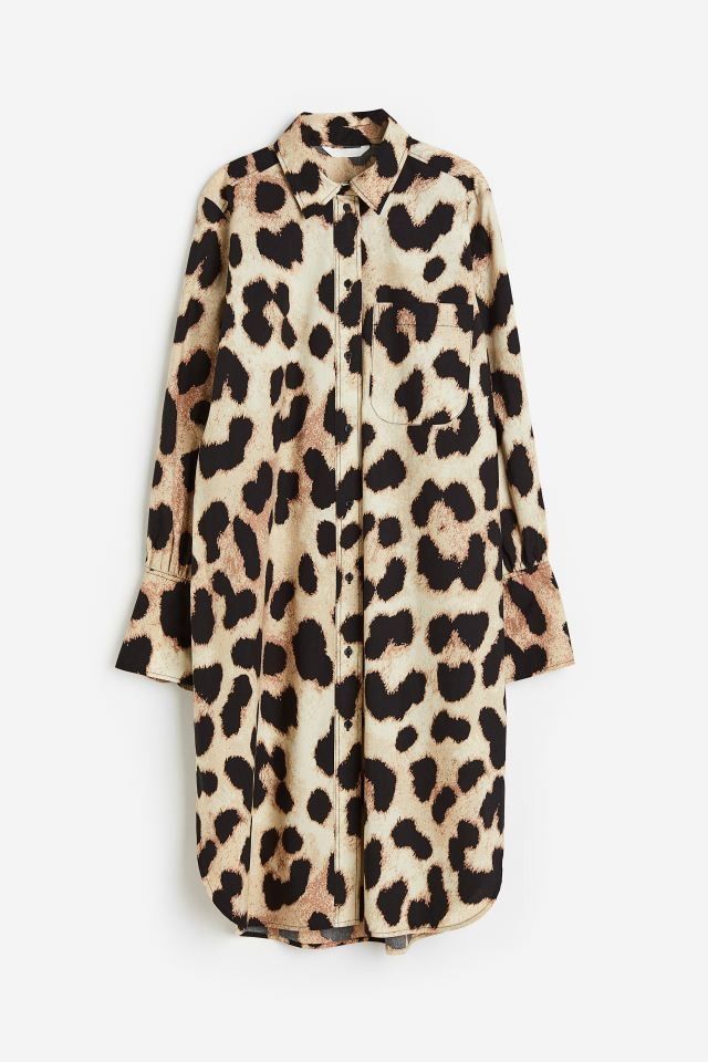 H M Leopard Print Shirt Dress Women s Fashion Dresses Sets