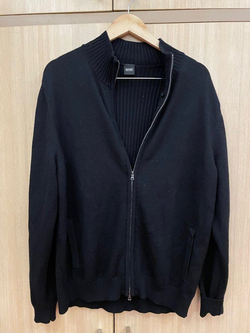 Hugo boss zip up cardigan sweater Men s Fashion Coats Jackets and Outerwear on Carousell