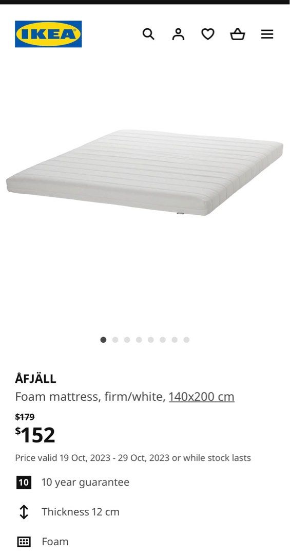 ÅFJÄLL Foam mattress, firm/white, 90x200 cm - IKEA