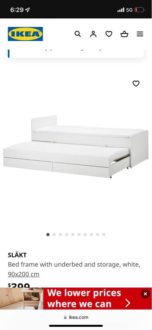 Ikea bed, Furniture & Home Living, Bathroom & Kitchen Fixtures on Carousell