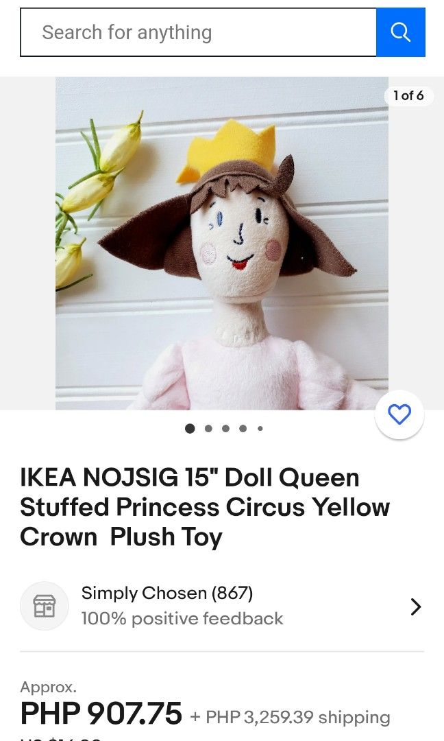 IKEA BRAND PRINCESS CIRCUS PLUSH DOLL (Category: Plushies & Soft Toys) located in Makati City. Submitted by juriexpi (Listing ID 1263398497, Image 2). Description: 🔥IKEA BRAND PRINCESS CIRCUS PLUSH DOLL🔥 ✅brand new condition ✅what you see is what you get ✅perfect as gift ✅authentic Ikea item (cut tag).