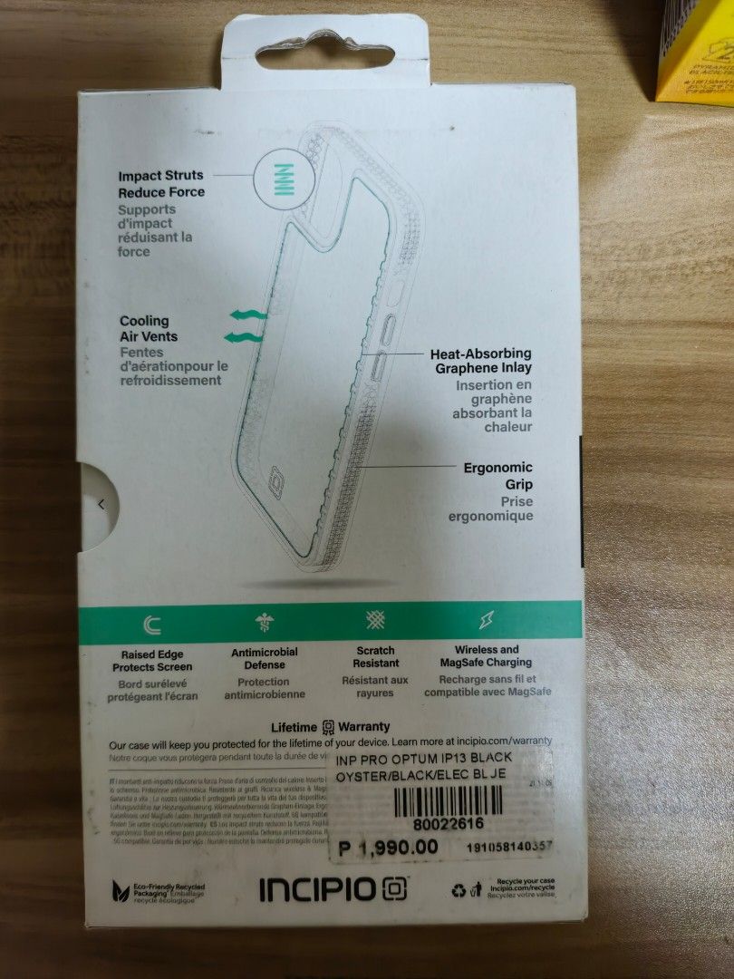 Incipio Iphone 13 case (Category: Cases & Covers) located in Manila. Submitted by p4ulry (Listing ID 1263473147, Image 2). Description: Case that absorbs heat, suffiecient drop protection and 5G optimization.