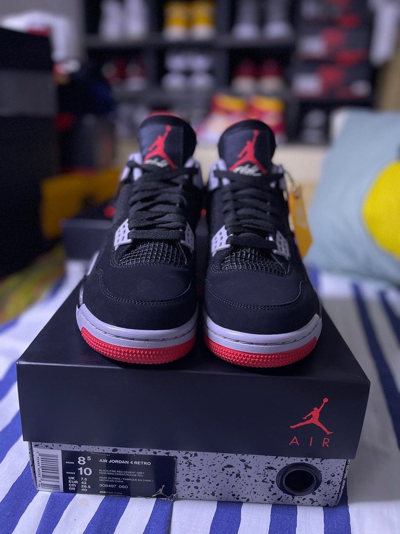 Jordan 4 new arrivals bred size 8.5