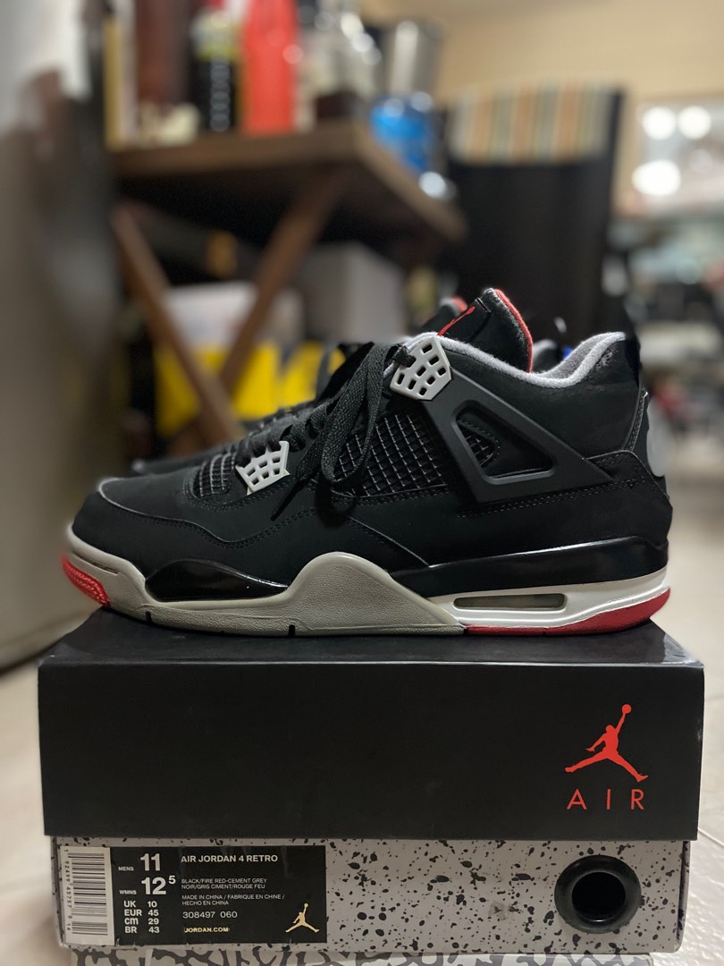 Jordan 4 Breds, Men's Fashion, Footwear, Sneakers on Carousell