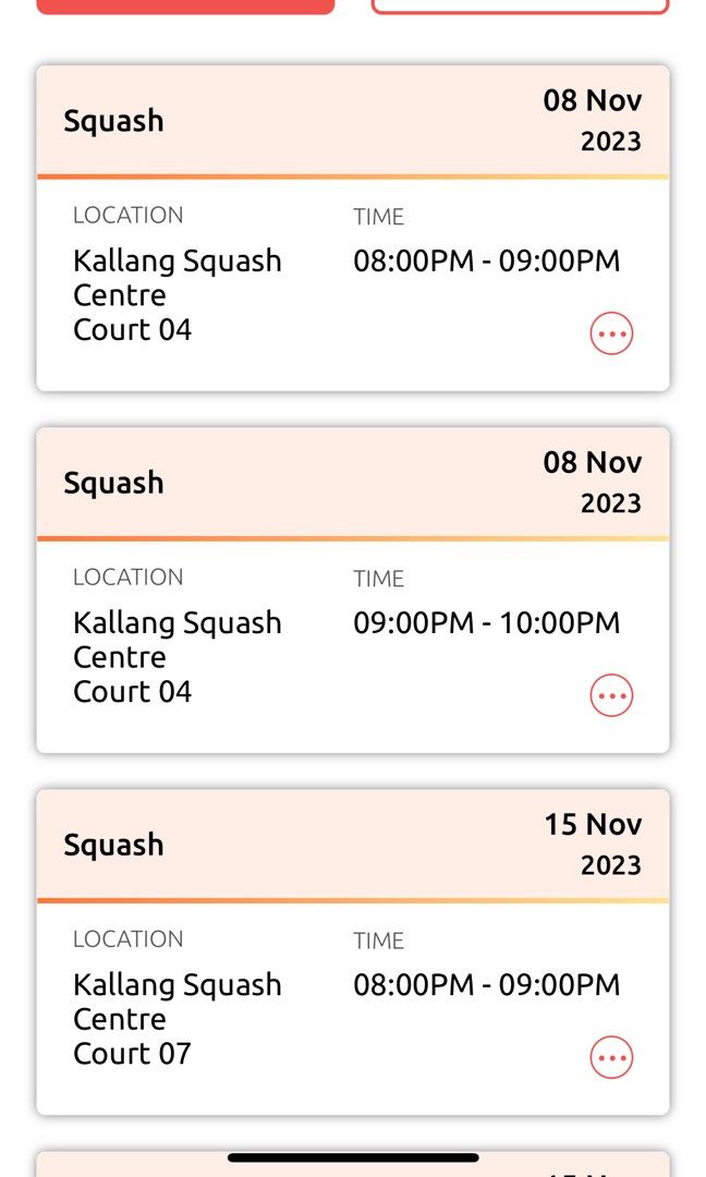Kallang squash court booking Sports Equipment Sports Games Racket