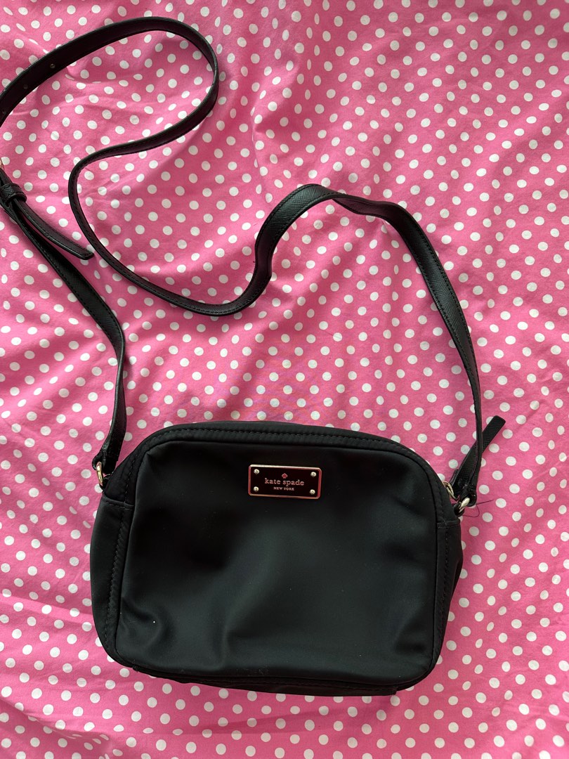Katespade black cross body bag black, Women's Fashion, Bags & Wallets