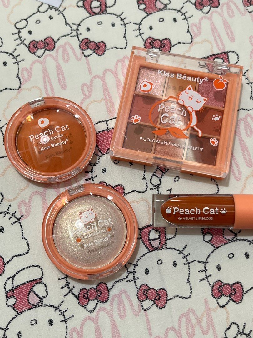 Kiss Beauty Peach Cat Makeup Set 4n1
