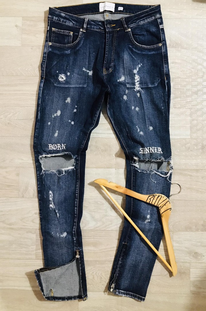 Lakenzie Born Sinner Ankle Zip Pants (Authentic), Men's Fashion ...