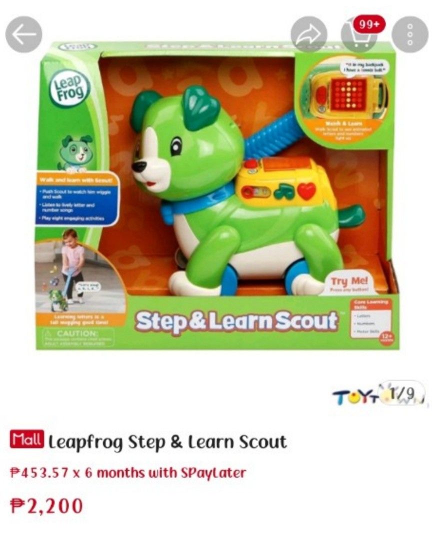 LeapFrog Step Learn Scout Babies Kids Infant Playtime on