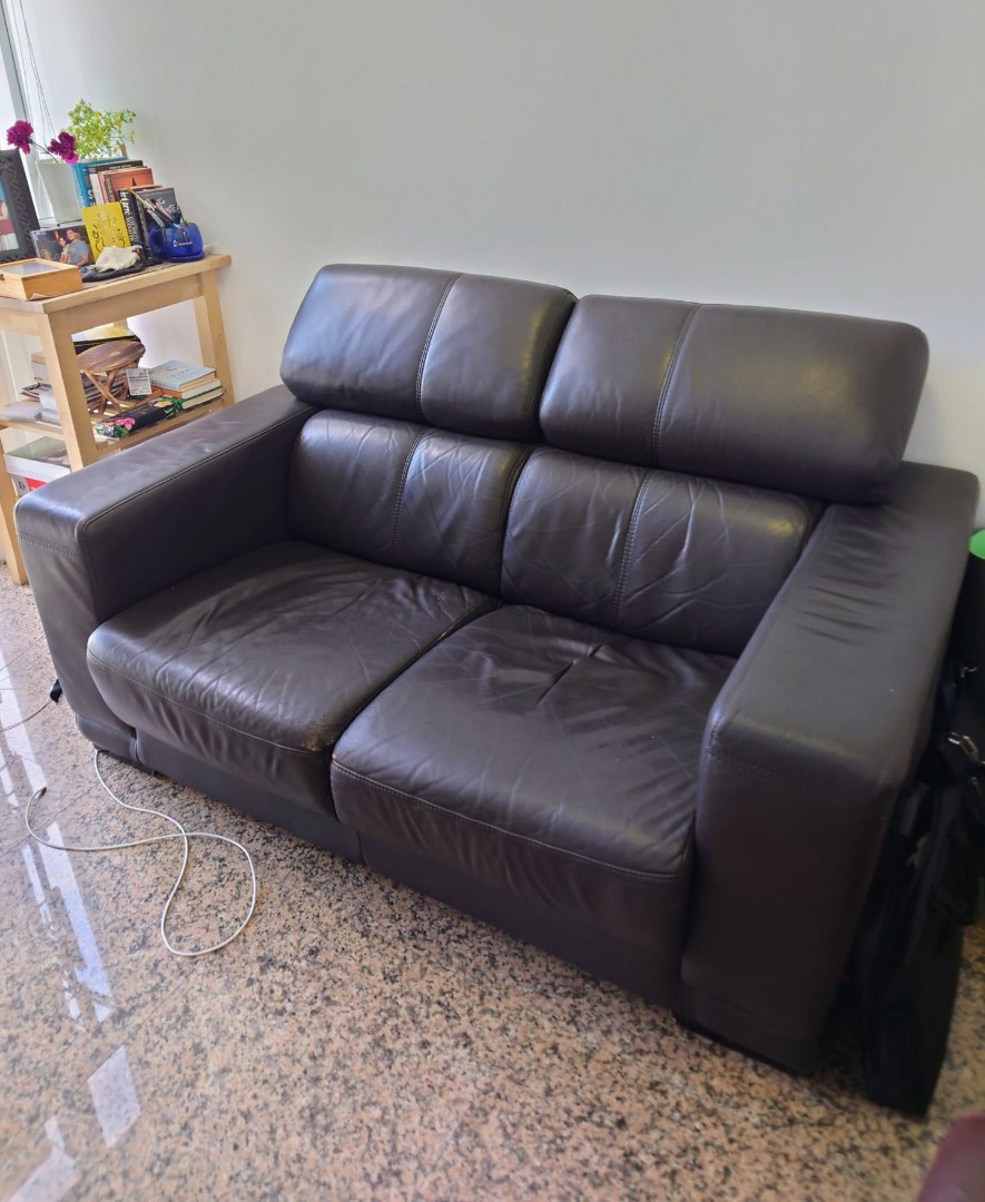 Leather Sofa, Furniture & Home Living, Furniture, Sofas on Carousell