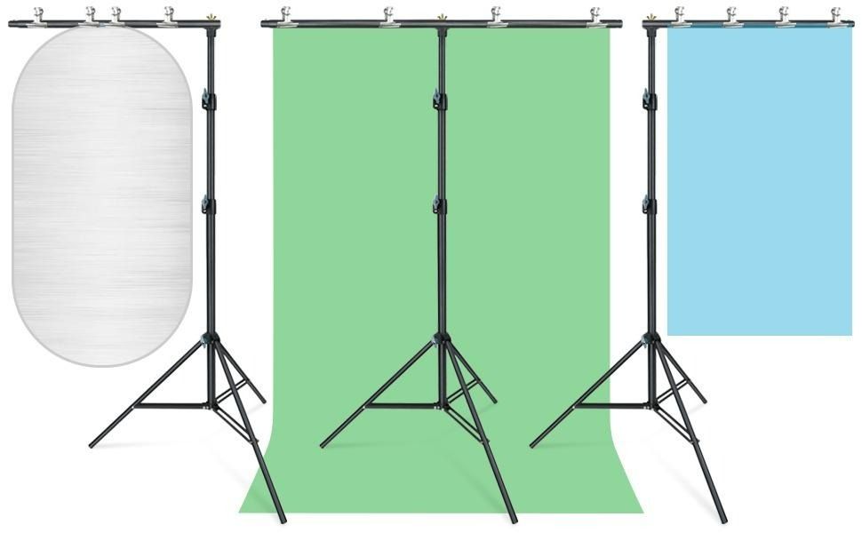 LINCO Zenith Portable T-Shape Backdrop Stand Kit - 5x6.7ft Adjustable Photo Studio Background System
