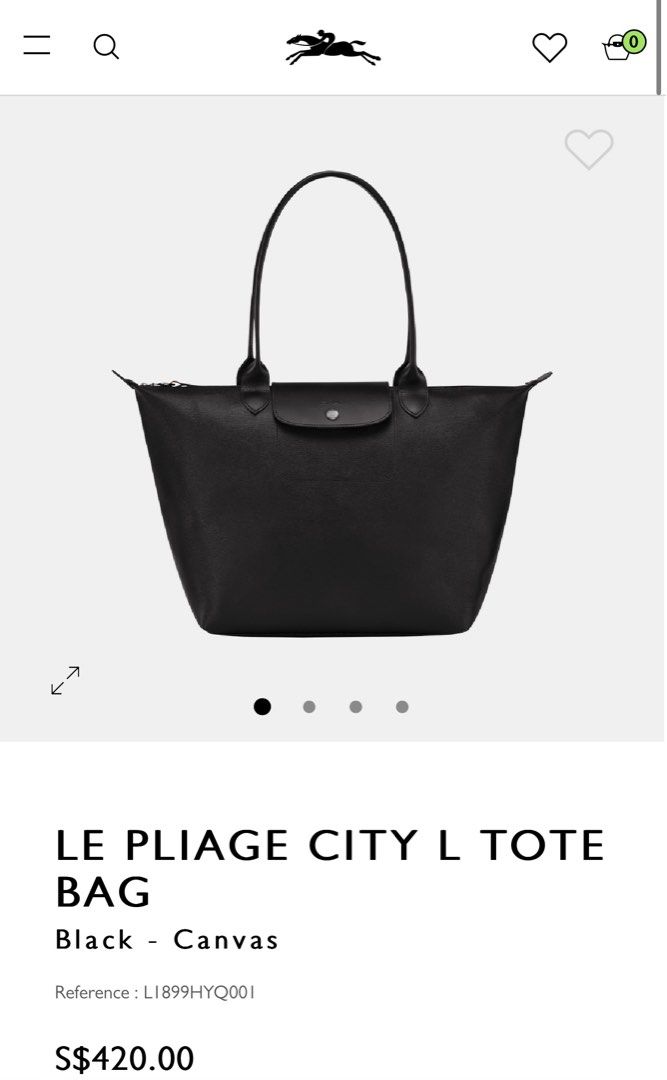 Le Pliage City L Tote bag Black - Canvas (L1899HYQ001)