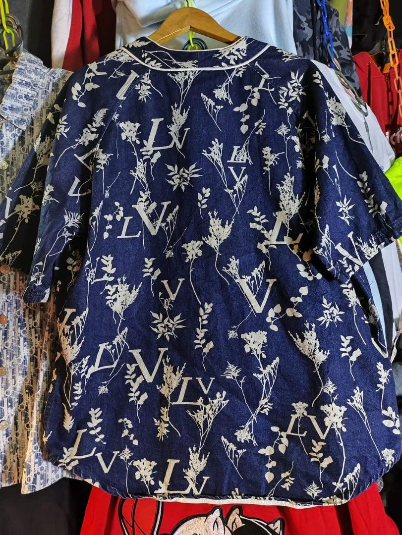 3dunked - Louis Vuitton Leaf Denim Baseball shirt.