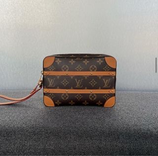 Authentic Louis Vuitton Taiga Baikal Clutch Bag Green M30184 LV 2905F