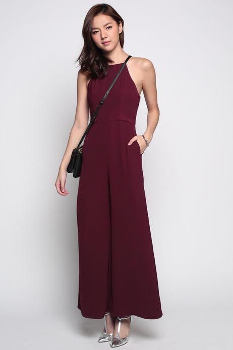 Maroon cheap formal jumpsuit