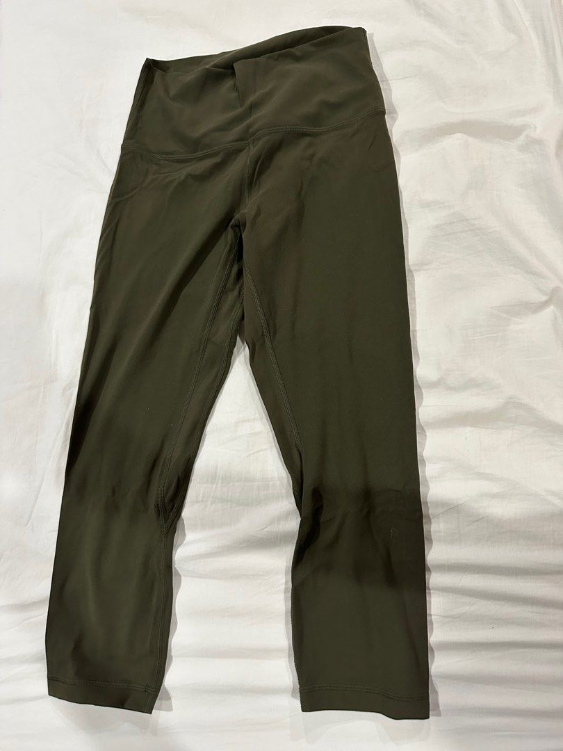 Lululemon Align Leggings Cropped Olive Green Size 6 Women s Fashion Activewear on Carousell