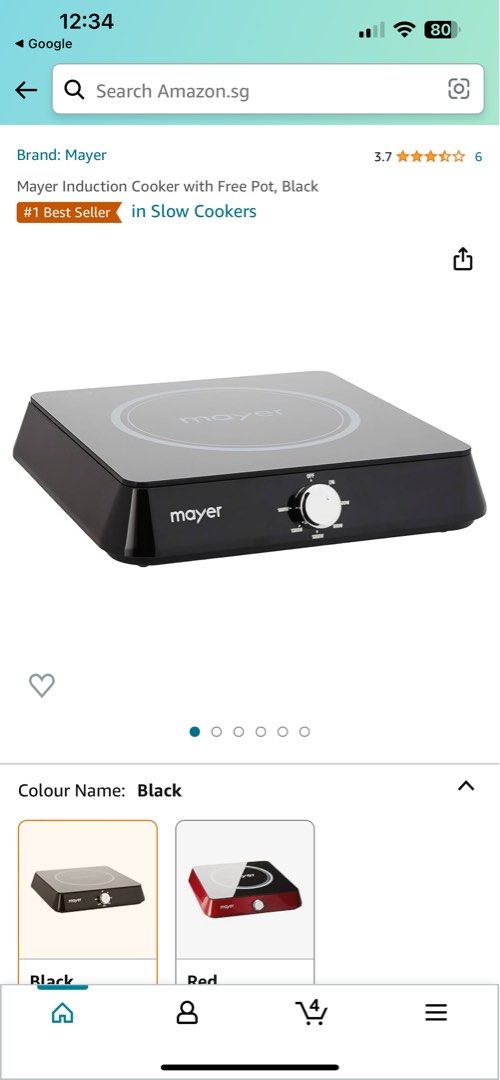 Mayer Induction Cooker/Stove Black, TV & Home Appliances, Kitchen