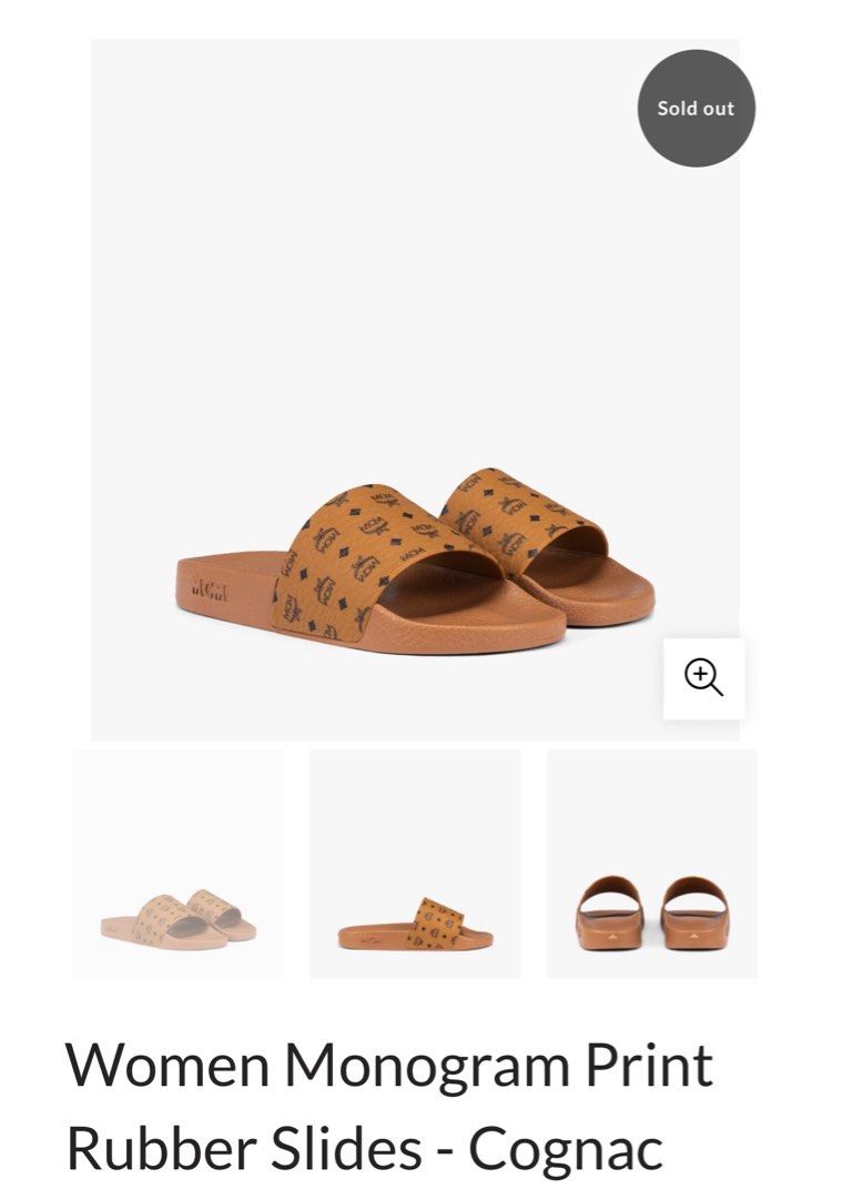 Mcm slides cognac on sale