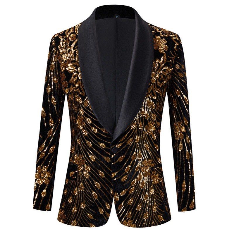 Gold and black suit jacket deals mens
