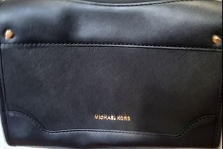 Michael Kors Ava Medium Admiral TH Satchel Leather Handbag 0590